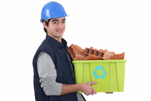 Construction site with waste clearance equipment